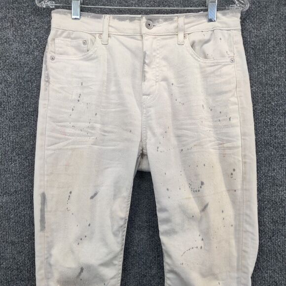 Cult of Individuality Womens Jeans White Gray 27 Gypsy High Rise Paint Splatter - Picture 3 of 14